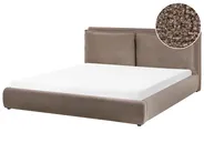 Bed Boucle BAJONNA 180 x 200 cm (EU Super King) Brown_1007228
