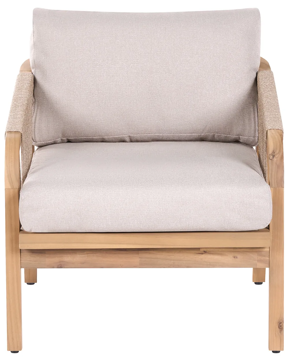 Garden Lounge Set with Table and Ottoman 5 Seater SUMBA Acacia Wood Light Brown_1087359