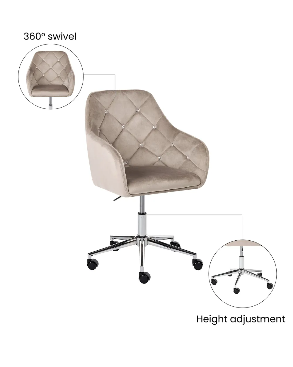 Työtuoli VELORIA Sametti Beige_1065147