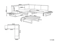 Garden Corner Sofa with Table 5 Seater MYKONOS Certified Acacia Wood Off-White Right Hand_878032