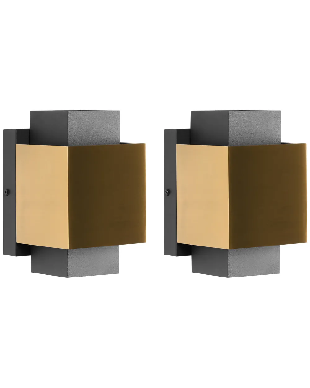 Set of 2 Outdoor LED Wall Lights TIMOK Brass