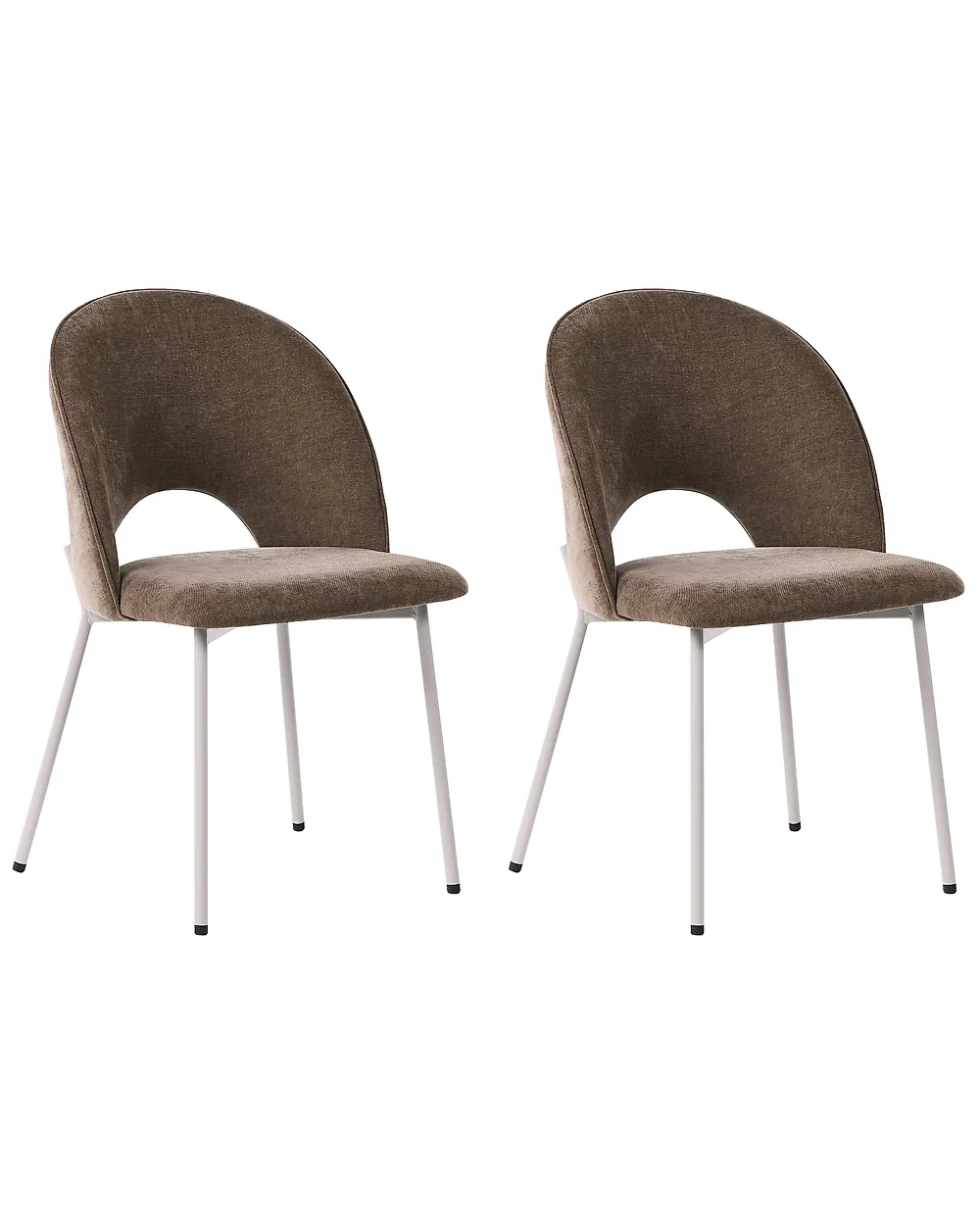 Ruokatuolisetti 2 kpl COVELO Chenille Vaaleanruskea