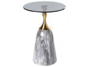 Side Table CARTER Tempered Glass Grey Marble_1006744