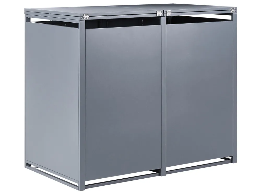 Skydd till dubbel soptunna 480 L PIACENZA Metall Mörkgrå_1073507