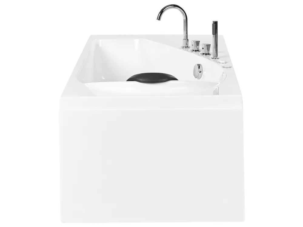 Hörnbubbelbadkar med LED CAURA 175 x 80 cm Vit Högervänd_1017105