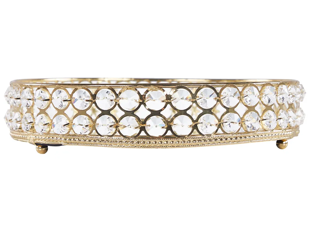 Decorative Tray VATAN Glass Gold_817704