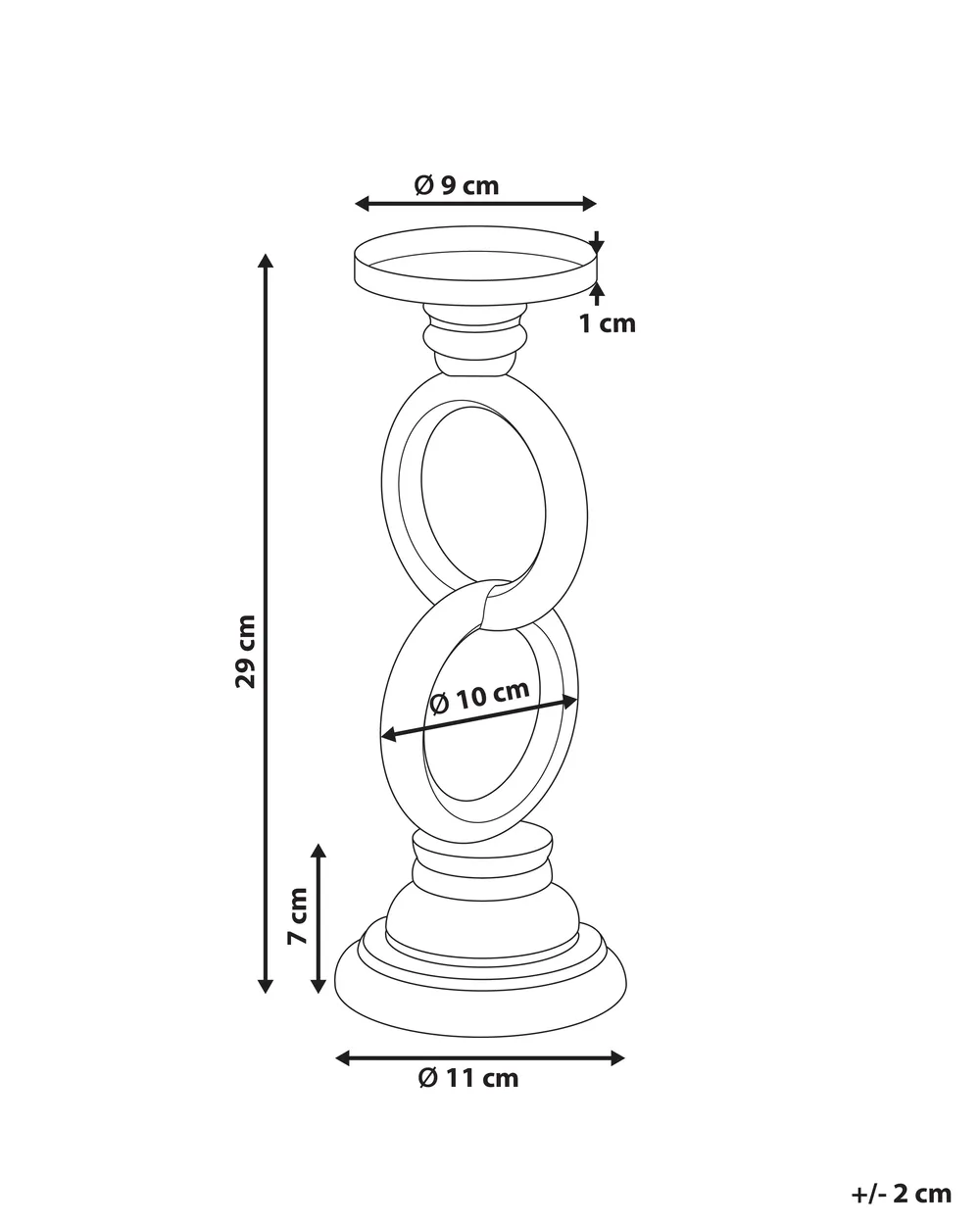 Candle Holder WATERFORD 29 cm Pine Wood Multicolour_995148