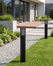 Set of 2 Outdoor Bollard Lamps ERNAN Black_1103787