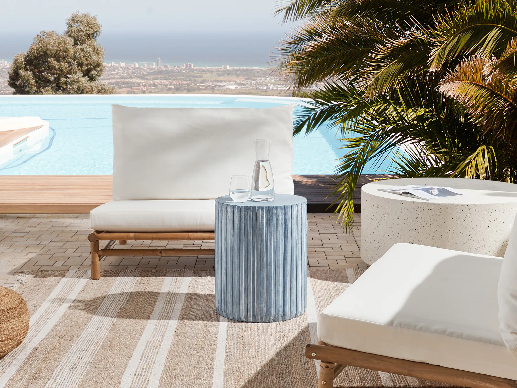 Side Table AMARO 39 cm 39 cm Grey_873814