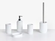 Set med badrumstillbehör i 5 delar HUARMEY Vit_996736