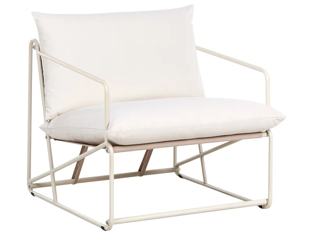 Garden Sofa Set 3 Seater PONTE Metal Light Beige_1013353