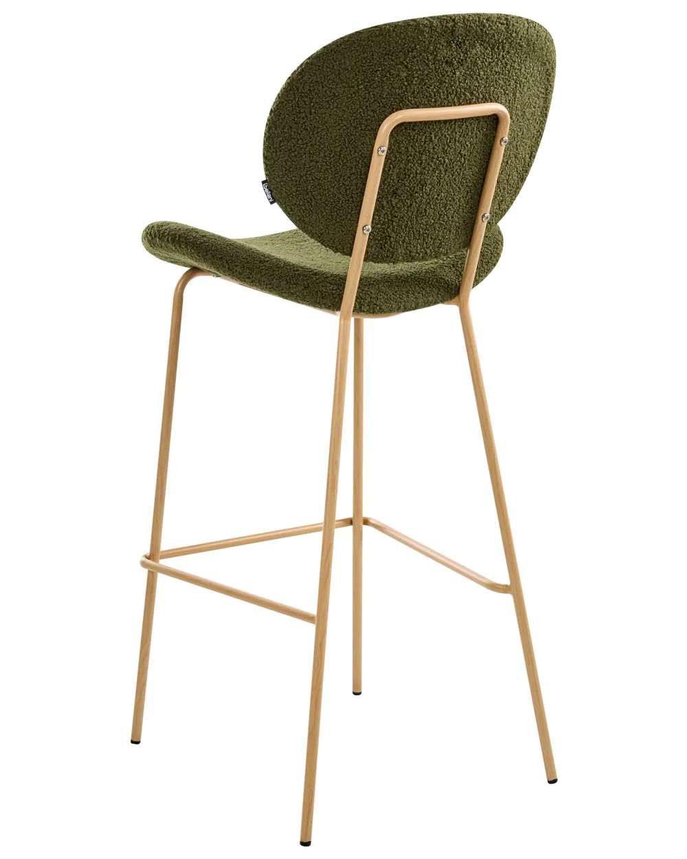 Set of 2 Bar Chairs LUANA Boucle Dark Green_1026950