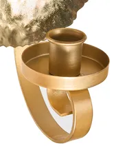 Set of 2 Wall Candle Holders FEIJO 44 cm Metal Gold_968354