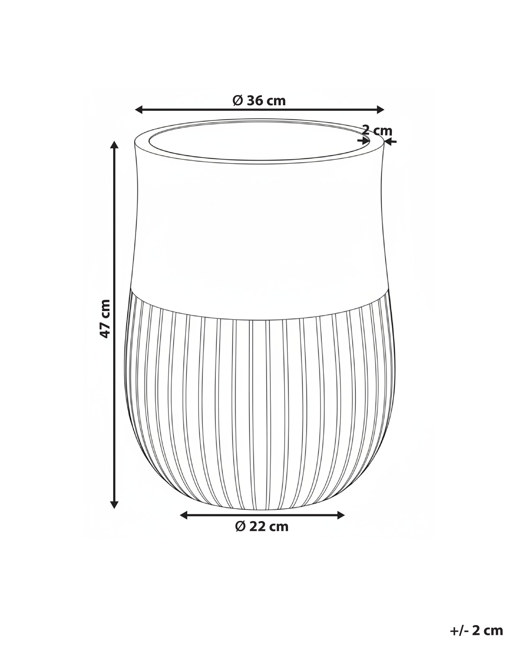Plant Pot PYLAROS 36 cm Grey_1032302