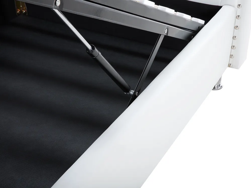 Ottoman Bed METZ Faux Leather White 90 x 200 cm (EU Single)_799470