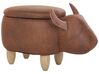 Storage Animal Stool COW Cow Faux Leather Light Brown