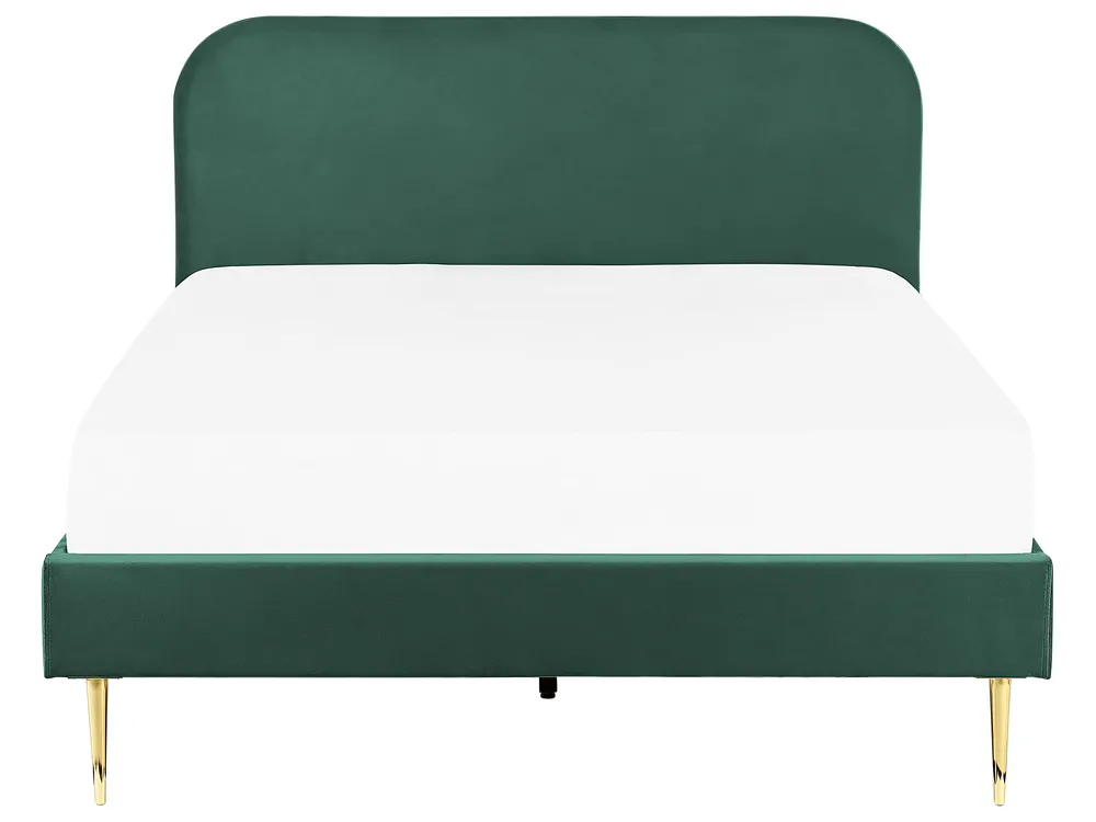 Sänky sametti FLAYAT 140 x 200 cm Smaragdinvihreä_834090