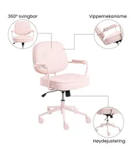Kontorstol PARAMUS Kunstskinn Pastellrosa_1072417