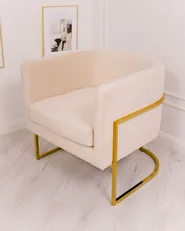 Fåtölj SIRKKA Sammet Ljusbeige_979715