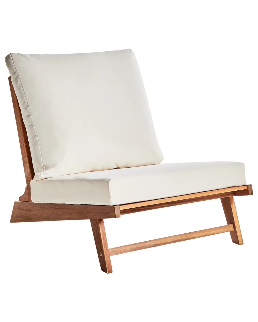 Garden Chair with Cushion MICCIANO Acacia Wood Off-White