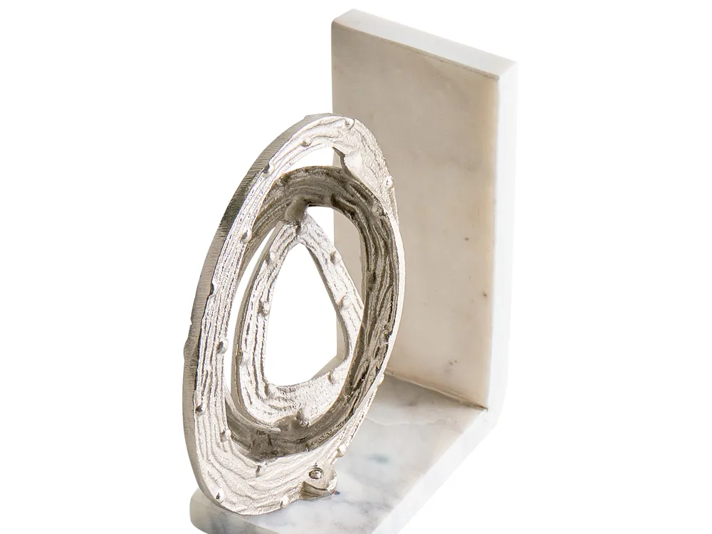 Set of Bookends RABINA Marble Silver_1011983