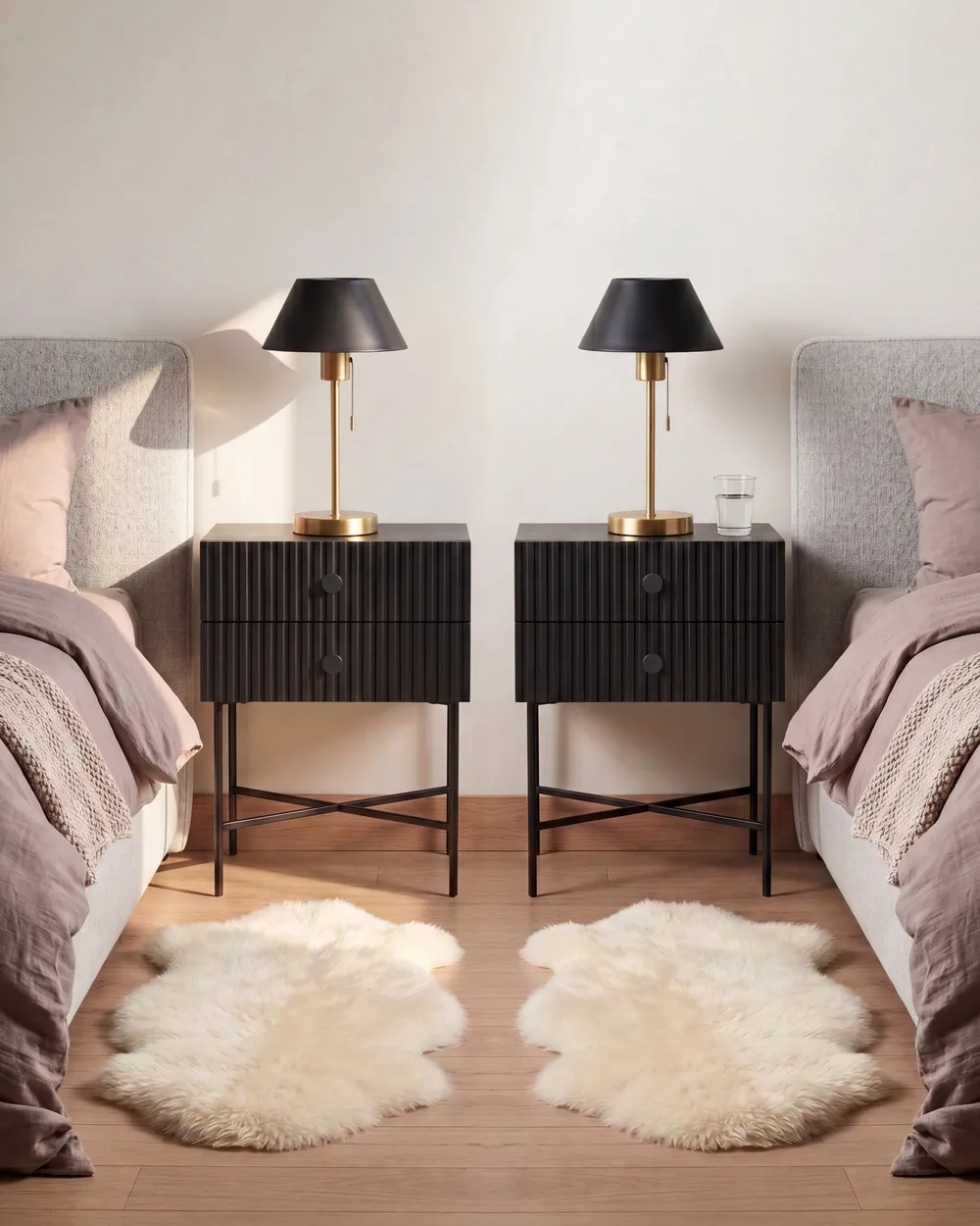 Set of 2 Bedside Tables COVENTRY Black