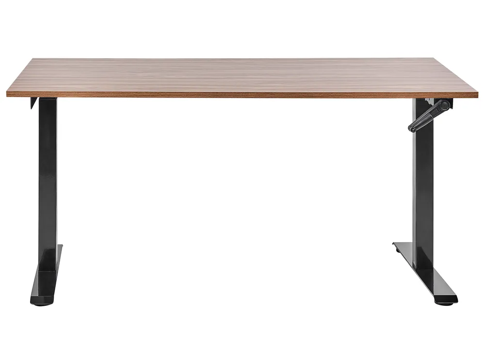 Manuellt höj- och sänkbart skrivbord DESTINES 160 cm 72 cm Brun/ Svart_898981