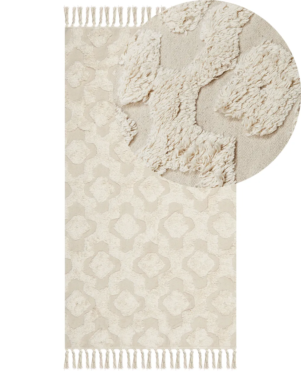 Rug AKSARAY Beige 80 x 150 cm Cotton