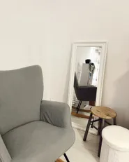Väggspegel VERTOU 50 cm 130 cm Vit_983654