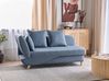 Left-Hand Chaise Longue MERI with Storage Faux Linen Dark Blue