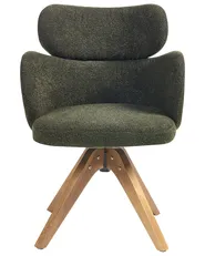 Matstol Vridbar MARCY Bouclé Mörkgrön_1020164