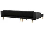 Corner Sofa Bed 4 Seater VADSO Velvet Black Right Hand_740972