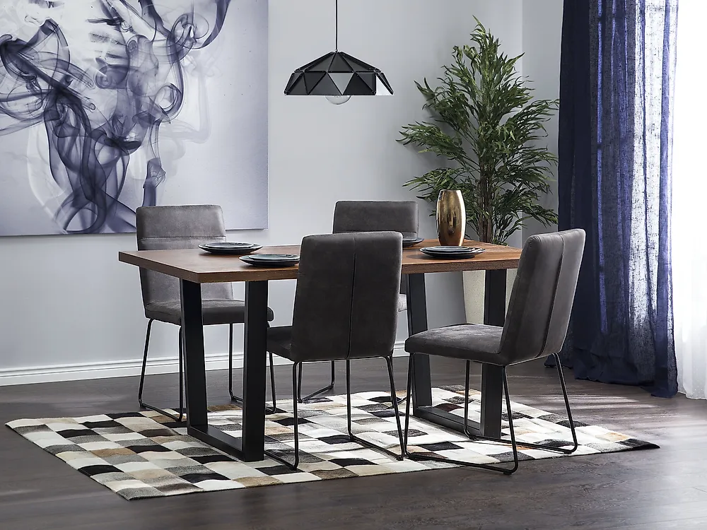Dining Table AUSTIN Dark Walnut 160 cm 90 cm_1171954