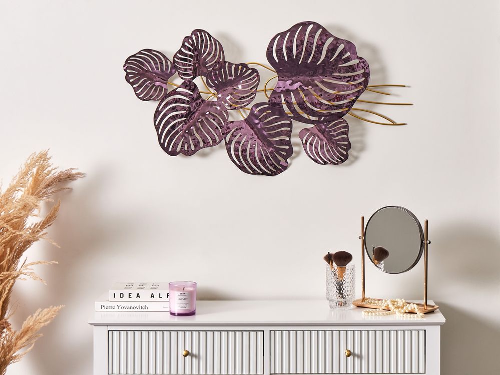 Seinäkoriste Lehti HOLMIUM Metalli 50 cm Purppura