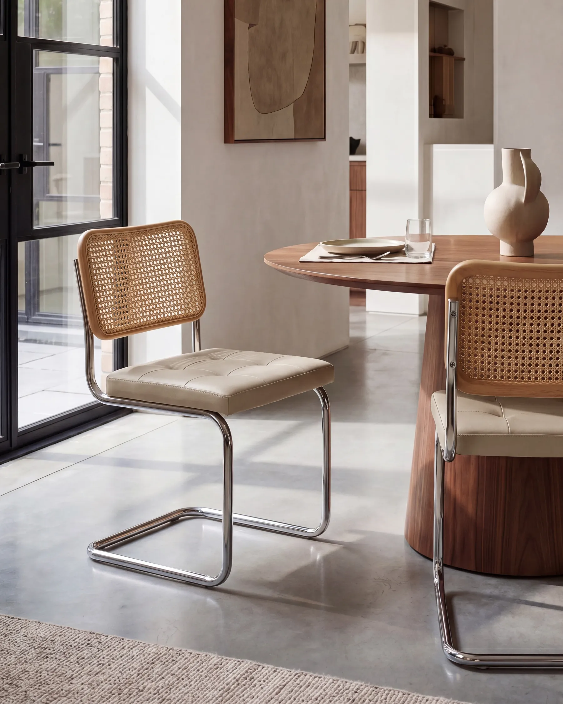 Set of 2 Dining Chairs ETHETE Faux Leather Taupe_1080610