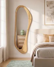 Wall Mirror SAUVILLE 50 cm 160 cm Light Brown_1144325