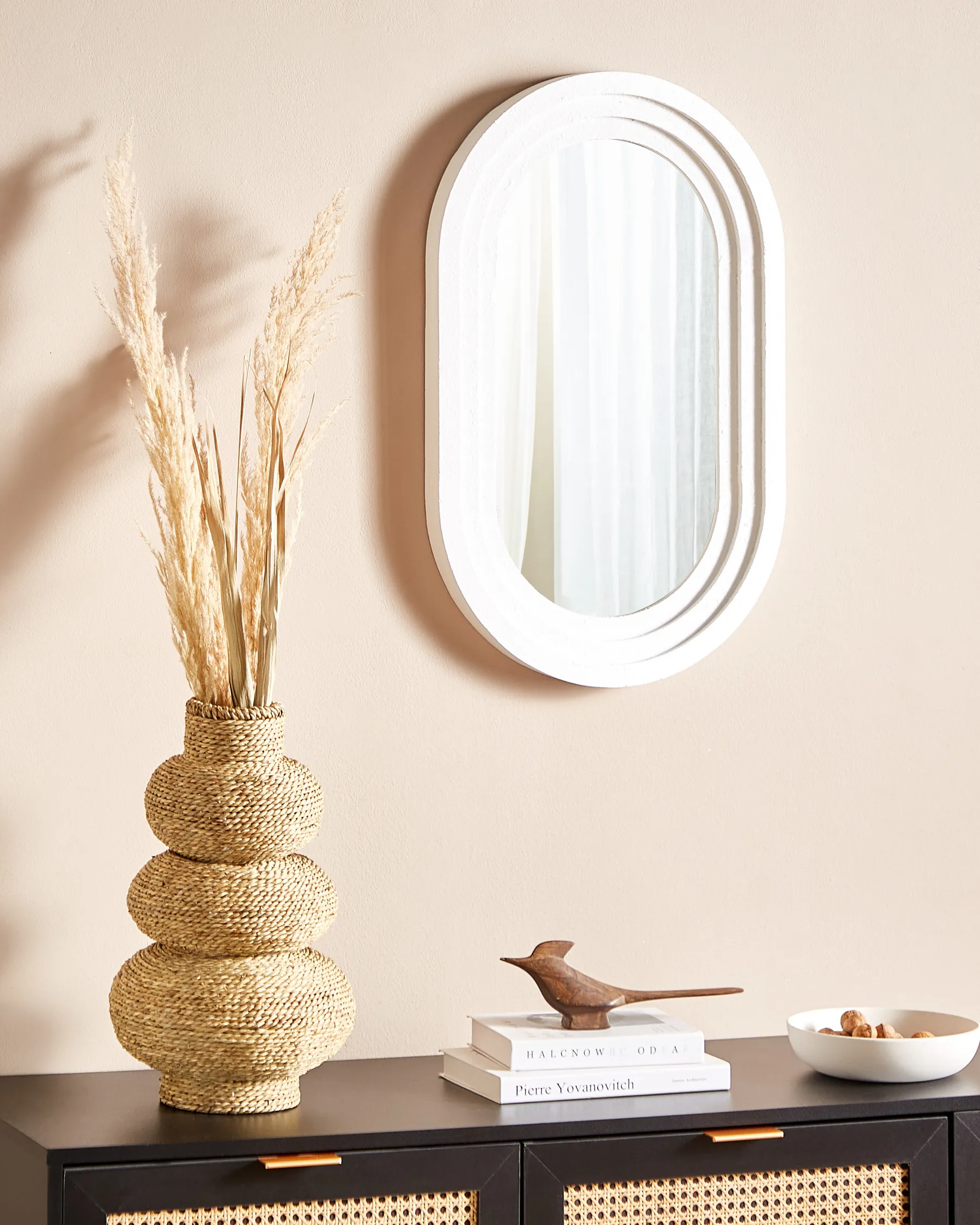 Wall Mirror MASSILLY 43 cm 69 cm White_923524