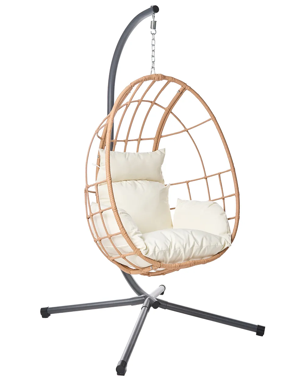 Hanging Chair with Stand MALCESINE Metal Natural