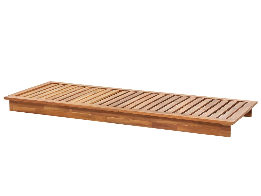 Sun Lounger with Cushion GRANARI Reclining Acacia Wood Brown_863055