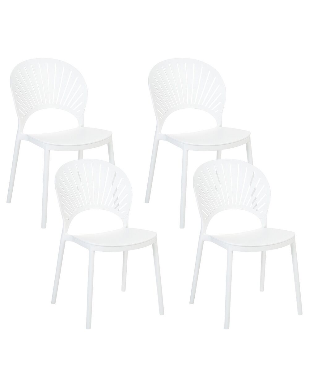 Set of 4 Garden Chairs OSTIA White
