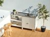 2 Piece Outdoor Kitchen Set with Sink VILAMA White Metal