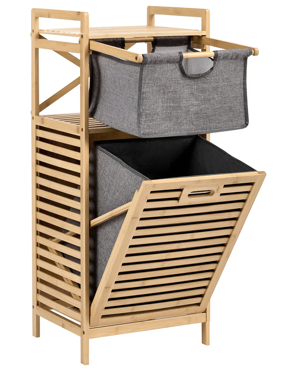 Tilt-Out Laundry Cabinet CUTERVO 40 cm Bamboo Light Brown_1135802