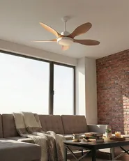 Ceiling Fan with Light BARBET with Remote LED Light Brown_1032020