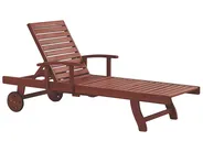 Sun Lounger with Cushion TOSCANA PREMIUM Reclining Acacia Wood Blue_1070423