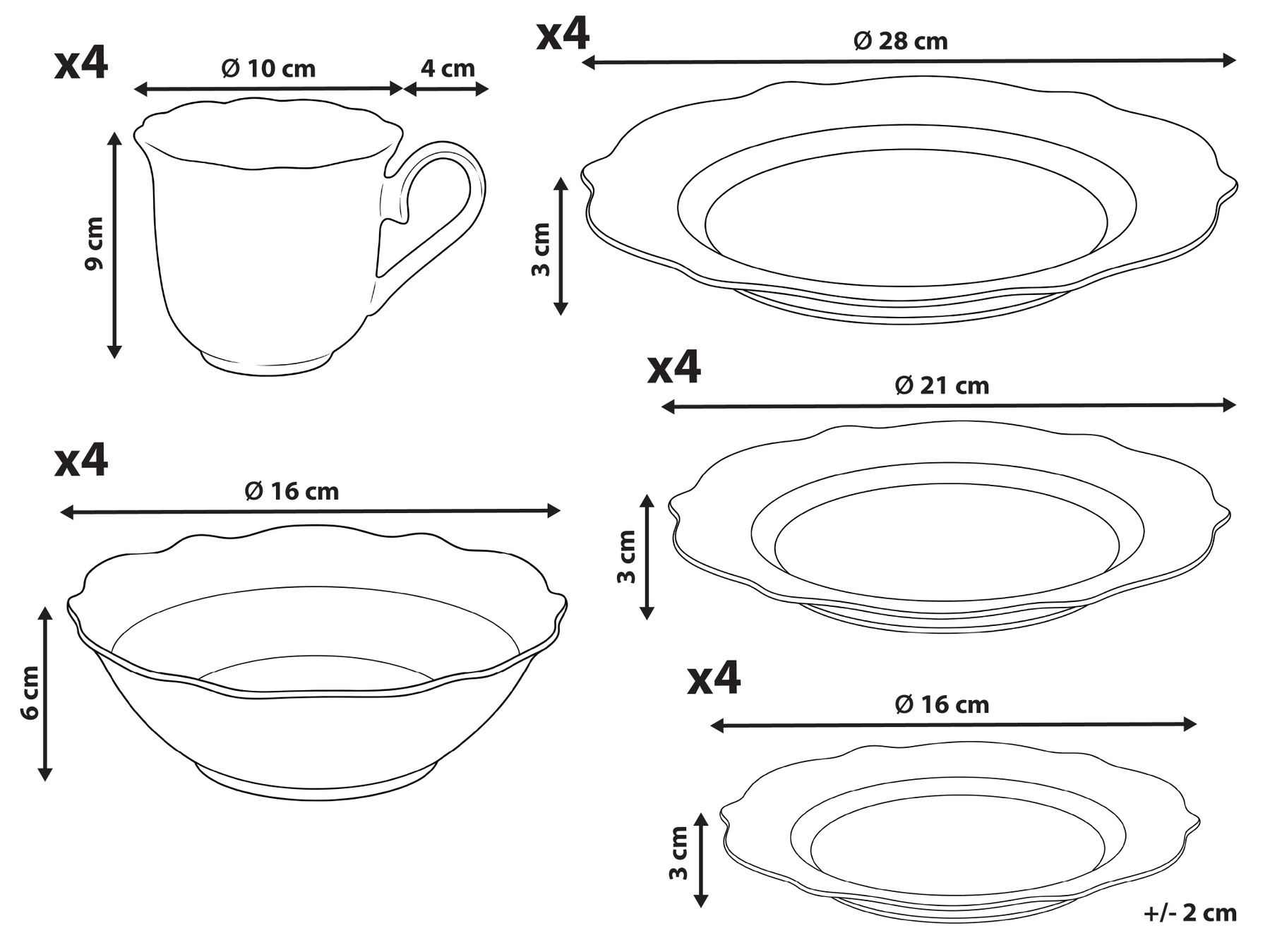 Astiasto 20 osaa CARDAMOM Posliini Valkoinen_1191809