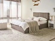 Ottoman Bed TARASCON Fabric Taupe 140 x 200 cm (EU Double)_1021193