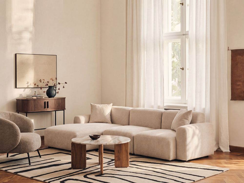Moduulikulmasohva HEDE Kangas Vaaleanbeige Oikea