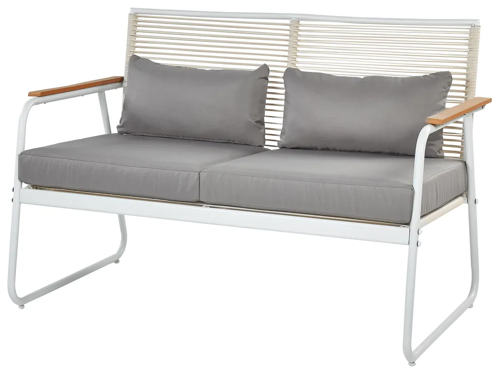 Garden Lounge Set with Table 4 Seater POMONTE Metal White_919648