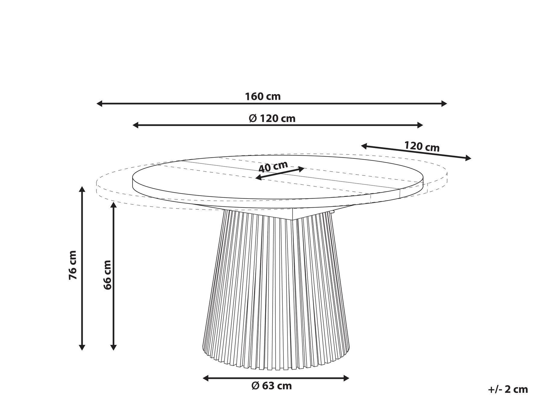 Extending Dining Table MOORE Light Ash Wood 120/160 cm 120 cm_993579