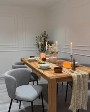Set of 2 Dining Chairs MINA Boucle Grey_981210